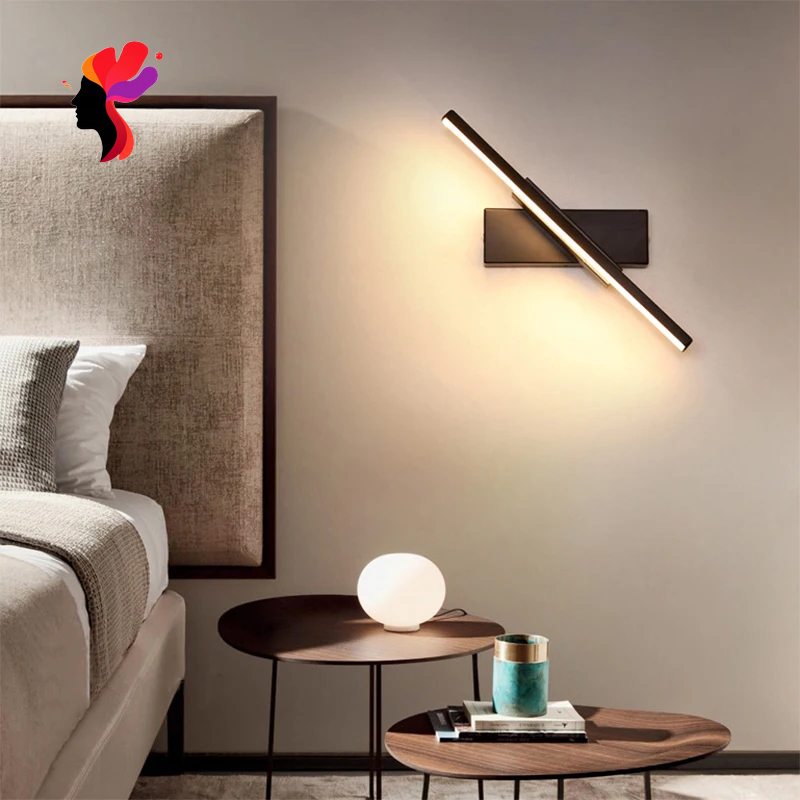 AIFENG LED Wall Lamp Nordic Modern Minimalist Bedroom Bedside Lamp Creative Staircase Lamp Living Room Rotating Wall Lamp