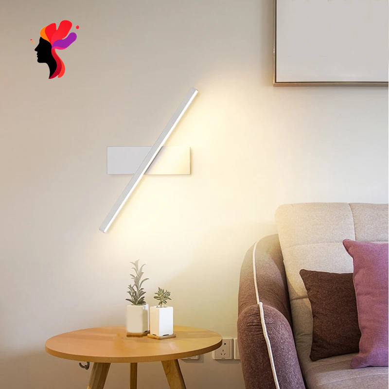 AIFENG LED Wall Lamp Nordic Modern Minimalist Bedroom Bedside Lamp Creative Staircase Lamp Living Room Rotating Wall Lamp